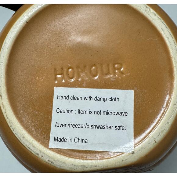 Y2K Honour Pottery Black Bear And Beehive Leaning Or Standing Cookie Jar - Picture 10 of 12